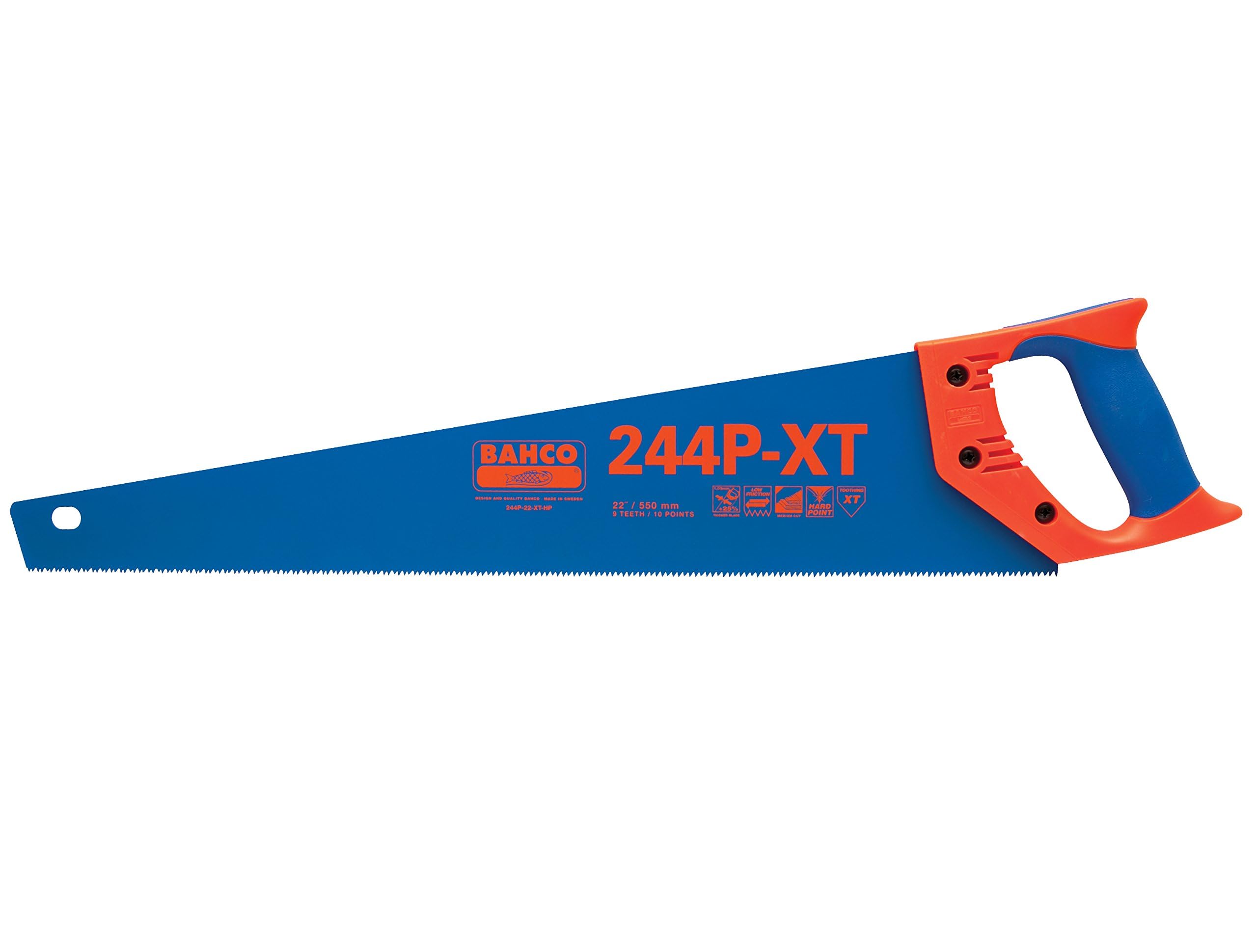 Bahco 244P-22-XT-HP 22-inch Hardpoint Handsaw - Blue , Orange