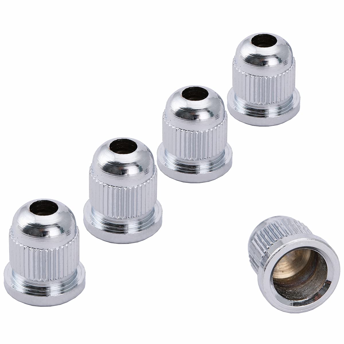 Musiclily Pro 13.2mm Steel Through Body String Mounting Ferrules for Electric Bass, Chrome (Set of 5)