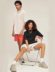 Flygo Men's Oversized T-Shirts Vintage Heavy Cotton