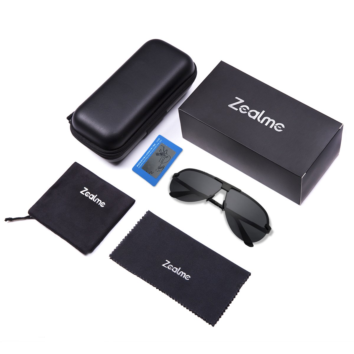 Zealme Polarized Aviator Sports Lightweight Durable Unbreakable Frame Anti Glare Baseball Cycling Fishing Golf Running Bicycle Polaroid Hiking Sunglasses (Black1) BM120