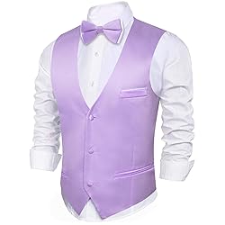 Barry.Wang Mens Light Purple Formal Suit Vest