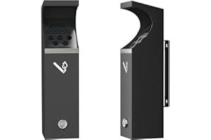 petour Wall Mounted Trash Can Outdoor, Commercial Trash Can Metal Trash Bin Container Steel Trash Bin for Patios Gardens Hote