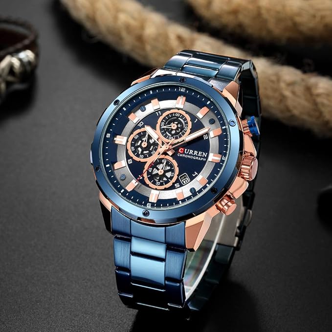 curren watches blue dial