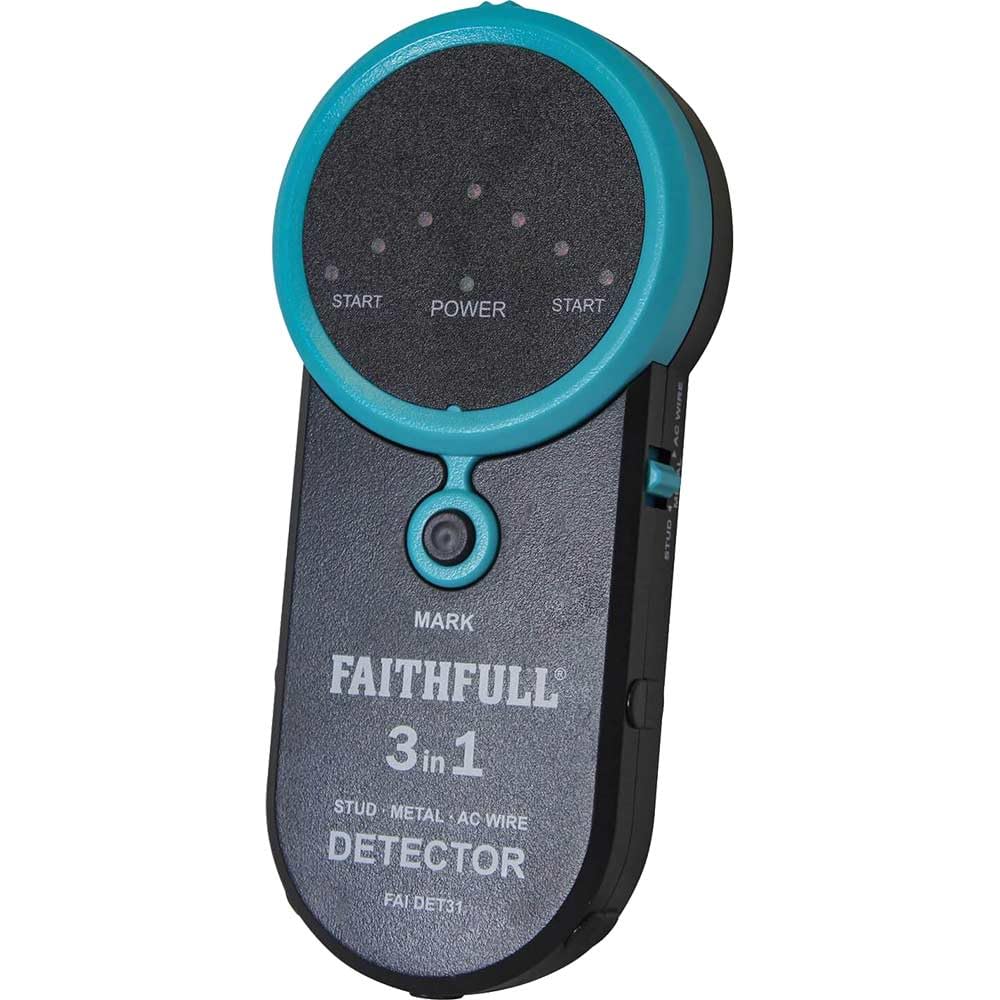 Faithfull FAIDET31 3-in-1 Detector Stud, Metal and Live Wire