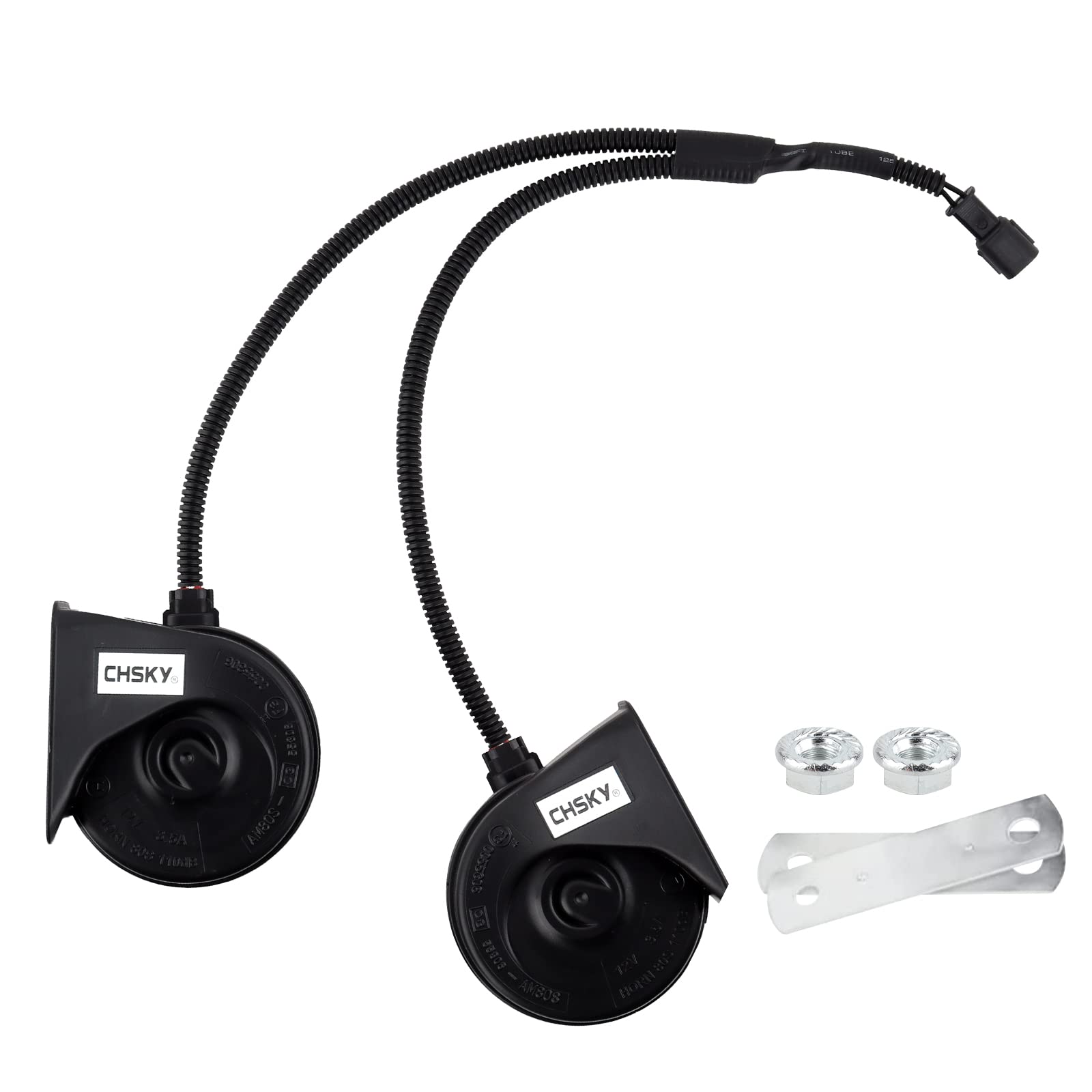 Safego ホーン 車 ホンダ車汎用 12V レクサス 純正サウンド ホーン 防水 汎用 120db 高音/低音2個セット civic CRV 車用 ホーン 二股分岐ハーネス付き 取付簡単