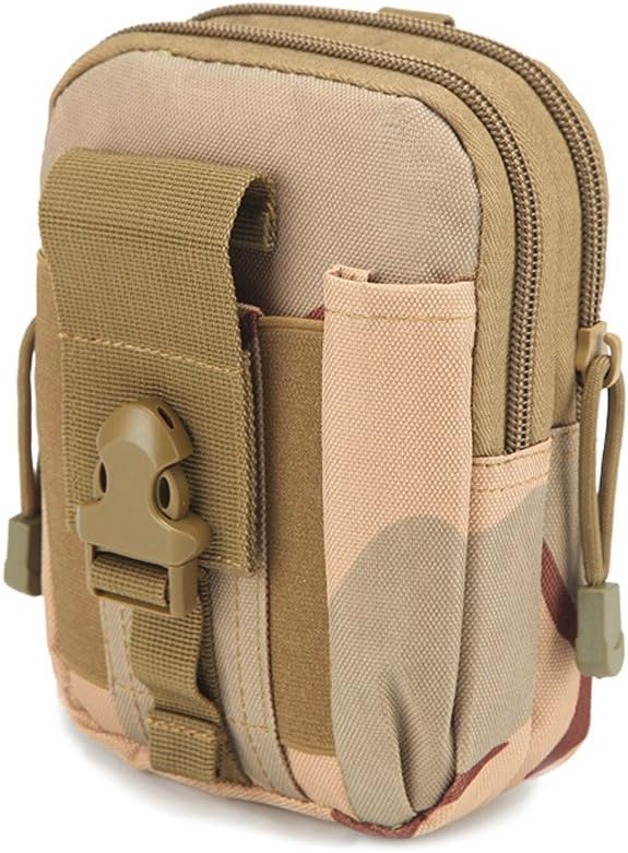 Pacii Compact Tactical Molle Multi-Purpose Poly Tool Holder EDC Pouch Camo Bag Military Nylon Utility Tactical Waist Pack Camping Hiking Pouch Tan,Sand Digital