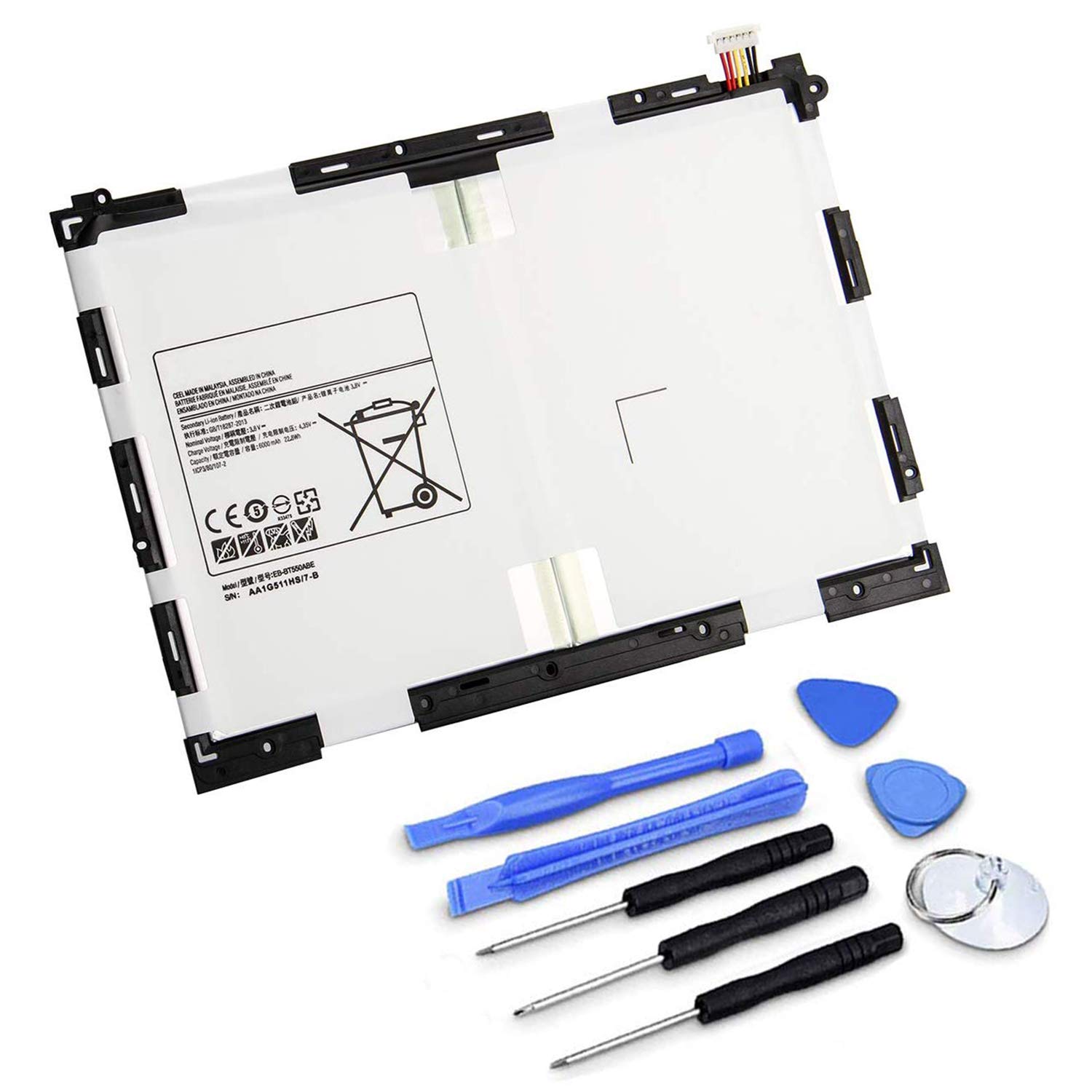 XITAIAN 3.8V 22.8Wh 6000mAh EB-BT550ABE EB-BT550ABA Replacement Battery for Samsung Galaxy Tab A 9.7 T550 T555 T555C P550 P555C P555N AA1G511HS/7-B EB-BT550