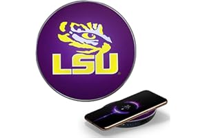 FAMETEK LSU Wireless Charger with Illuminated Tigers Logo & Built-in Power Bank for Wired and Wireless Charging. 100% Portable Wireless Phone Charger with. NCAA Gifts, College Graduation