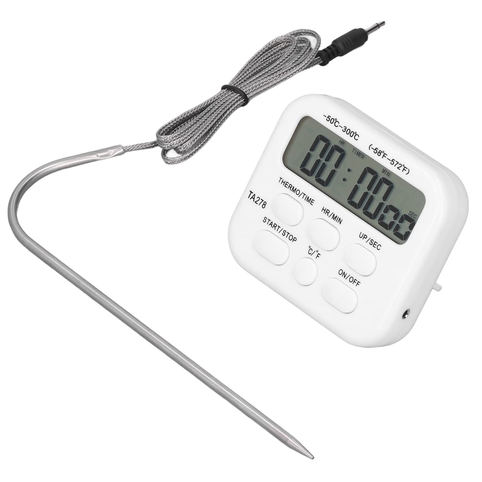 Digital Kitchen Timer, Wireless Display with Probe Alarm Function, Switchable Celsius Fahrenheit High Sensitivity, Multifunctional Kitchen Utility Tools for Grilling, Baking