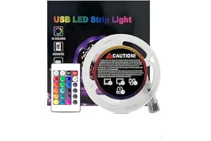 SeJaiminy LED Strip Lights, 5V RGB Color Changing Light Strips with Remote Control, USB Powered Flexible LED Lights for Bedro