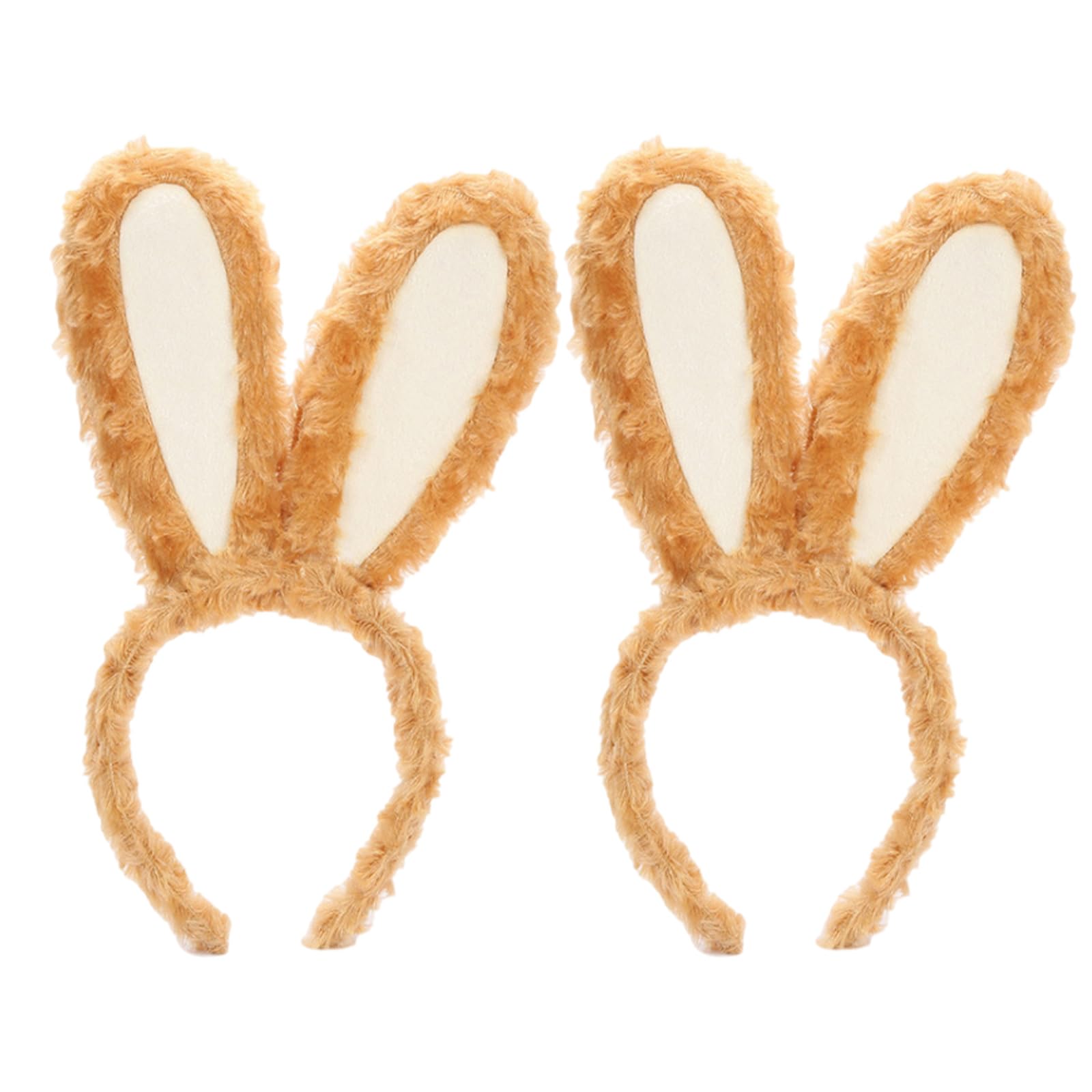 XNIVUIS 2 Pcs Rabbit Ears Headband Hairband Cute Rabbit Ears Ears Head Band Party Decoration Cosplay Costume Hair Hoop Sweet Headdress Hair Accessories for Kids Women Girls Princess Party (Brown)