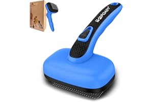 WOPQAEM Dogs Cats Self Cleaning Slicker Brush for Shedding & Grooming Any Breed of Pets, Removes Loose, Undercoat, Mats, Tangled Hair for Small Medium Large Animal With Long Short Fur Length, Blue