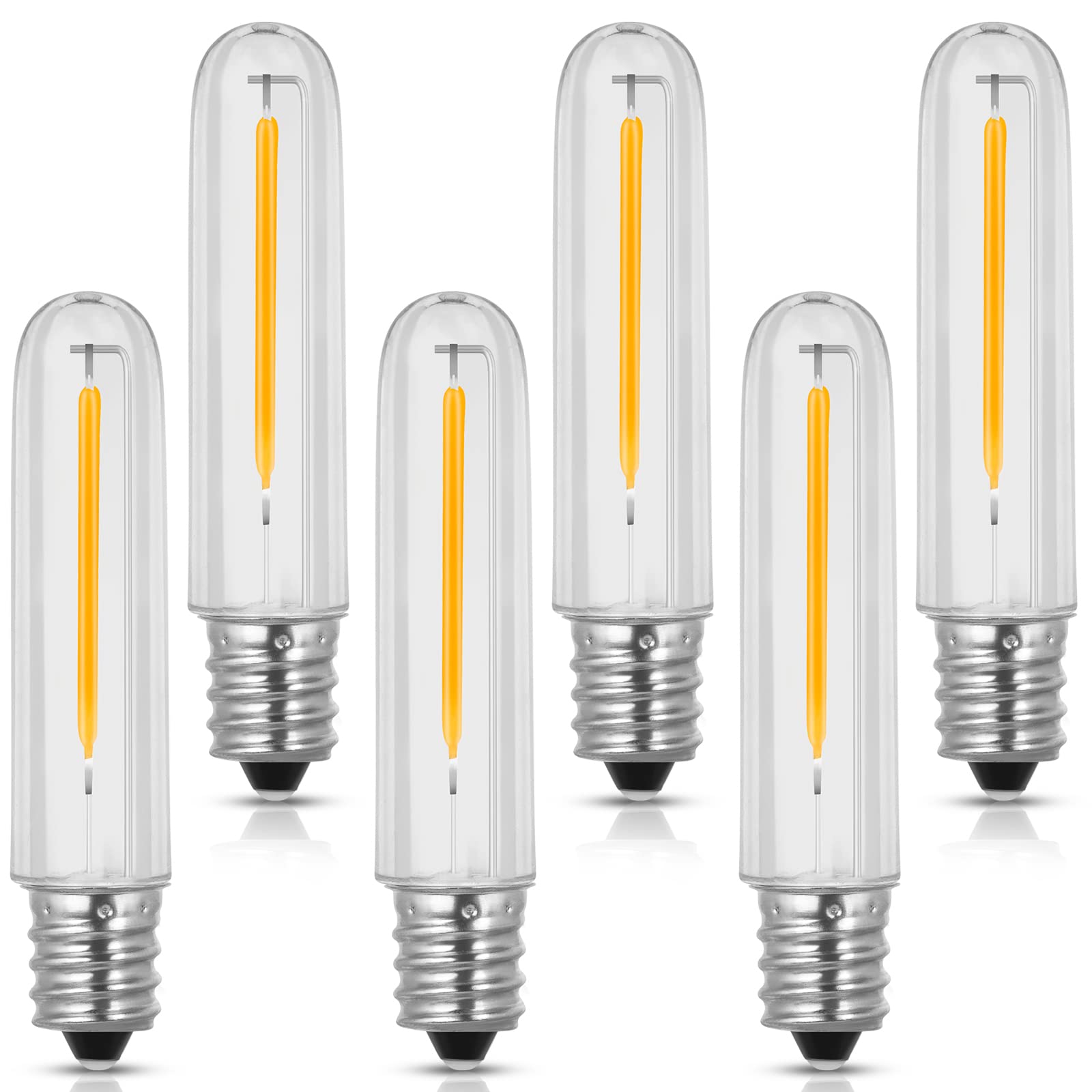 DGE 6Pack S14 LED Light Bulb Screw in, 1W T10 Spare LED Light Bulbs, Replacement Plastic LED Bulbs for Outdoor String Lights