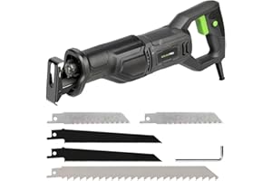 GALAX PRO 120V Reciprocating Saw, 6.0 Amp Variable Speed Corded Reciprocating Saw with1-1/8" Stroke Length, 2800RPM and 6" Max for Wood, Metal, PVC Pipe Cutting