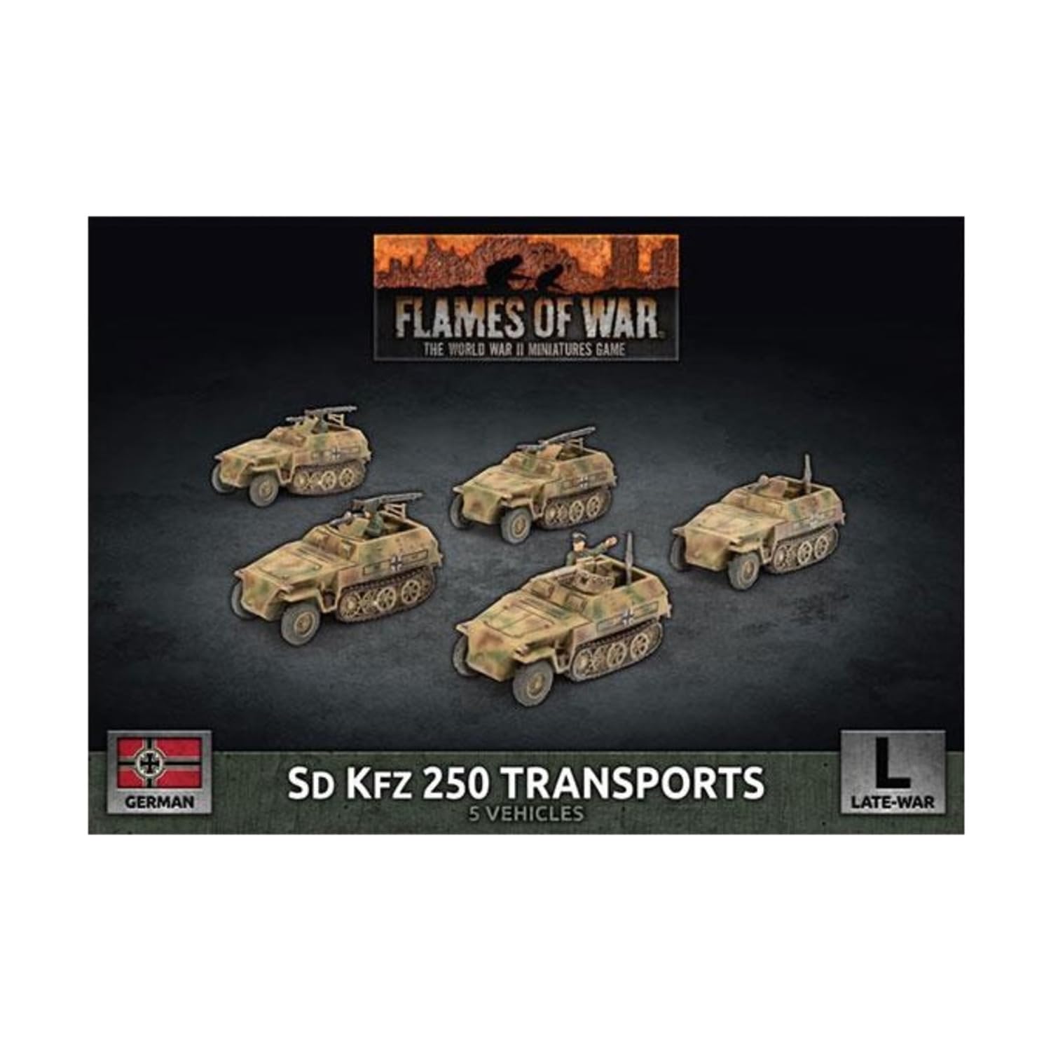 Flames of War Sd Kfz 250 Transports (x5 Plastic)