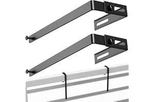 Famiron 2 Pcs Adjustable Cubicle Hooks, Metal Universal Partition Cubicle Door Hanger, Adjusted to Fit Panels, Wall, Door and Office Whiteboard with 1 1/4 Inch to 3 1/2 Inch Thickness, Black, 7.13"