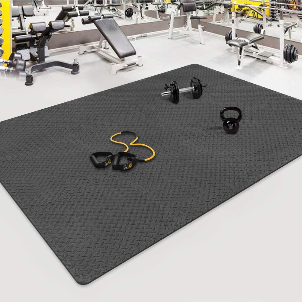 innhom Gym Mat Puzzle Exercise Mats Interlocking Foam Mats Protective Flooring Mats with EVA Foam Floor Tiles for Gym Equipment Workouts, 12 Black and 12 Gray : Sports & Outdoors