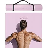 WOHAO Extra Wide & Thick 8mm Yoga Mat, 72"x31.5" Large Non Slip Exercise Mat, Premium POE Material for Superior Cushioning & Stability, with Strap for Home Gym, Pilates