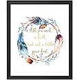 Eleville 8X10 All You Need is Faith and Trust and a Little Pixie Dust Real Gold Foil Watercolor Art Print (Unframed) Inspirational Quote Wall Art Home Birthday WG102