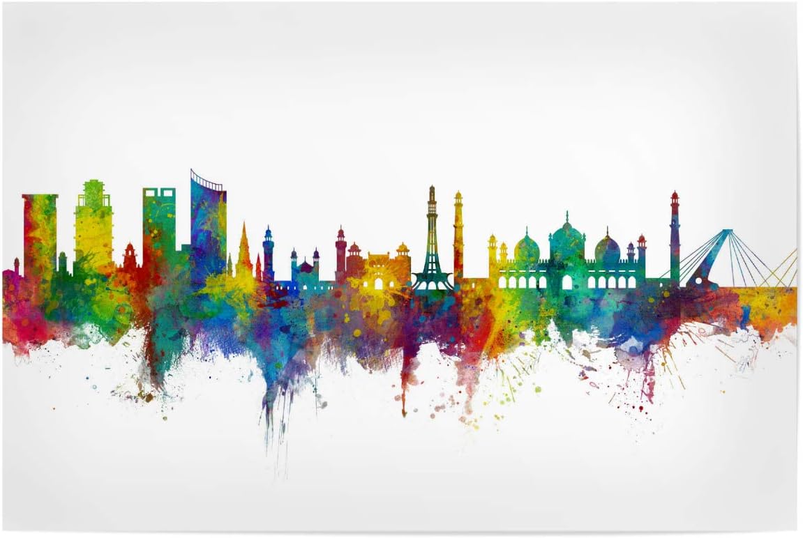 artboxONE Poster Cities Lahore Pakistan Skyline 150x100 cm design art print by Michael Tompsett