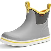 Showave Unisex-Child Ankle Rain Boots Kids Deck Boot Waterproof Lightweight Rubber Mud Booties for Boys Girls