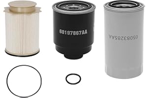 6.7L Cummins Fuel Filter Water Separator and Oil Filter Set│Replacement for 2013-2018 Dodge Ram 2500 3500 4500 5500 │Replaces
