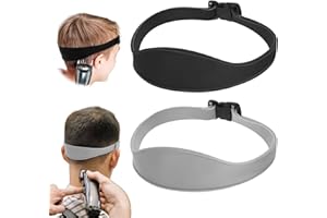 GENERIC 2 Pcs Neckline Shaving Template, Silicone Curved Self Haircut System Hair Cutting Tools,Adjustable Hair Trimming Guide,Fade Guide and Neckline Shaving Template (Black, Gray) ﻿