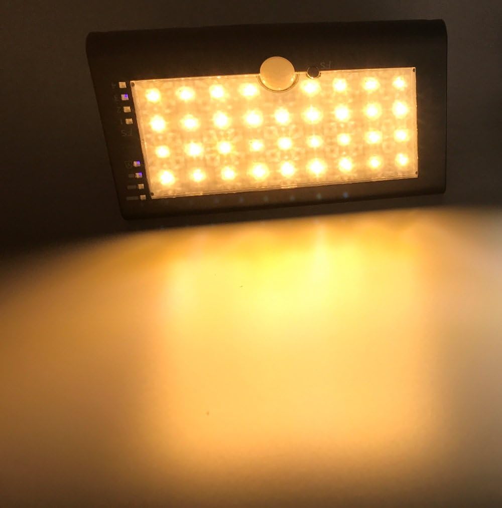 Inngree Solar Motion Lights Outdoor, 35LED 4Model Warm White Lights Solar Powered Waterproof Wall Lights (1, 35LED-Warm White)