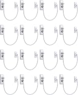 eSynic Window Restrictor & Child Window Locks 16 Pack White 19cm Cable