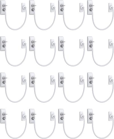 eSynic Window Restrictor & Child Window Locks 16 Pack White 19cm Cable