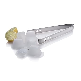 Urban Snackers Ice Tong V Shape, Stainless Steel, Silver, Use for Ice Salad Roti Chapati Kitchen and Bar Serving Accessories, Home, Bar, Restaurants (18.5 x 7.5 cms)