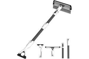 EAKERTTE 47.3" Car Snow Brush & Snow Broom for Truck SUV | Extendable Ice Scrapers for Car Windshield with Foam Grip | No-Scratch Soft Bristles for Vehicle Roof Cleaning | Heavy Duty Auto Snow Removal Tool