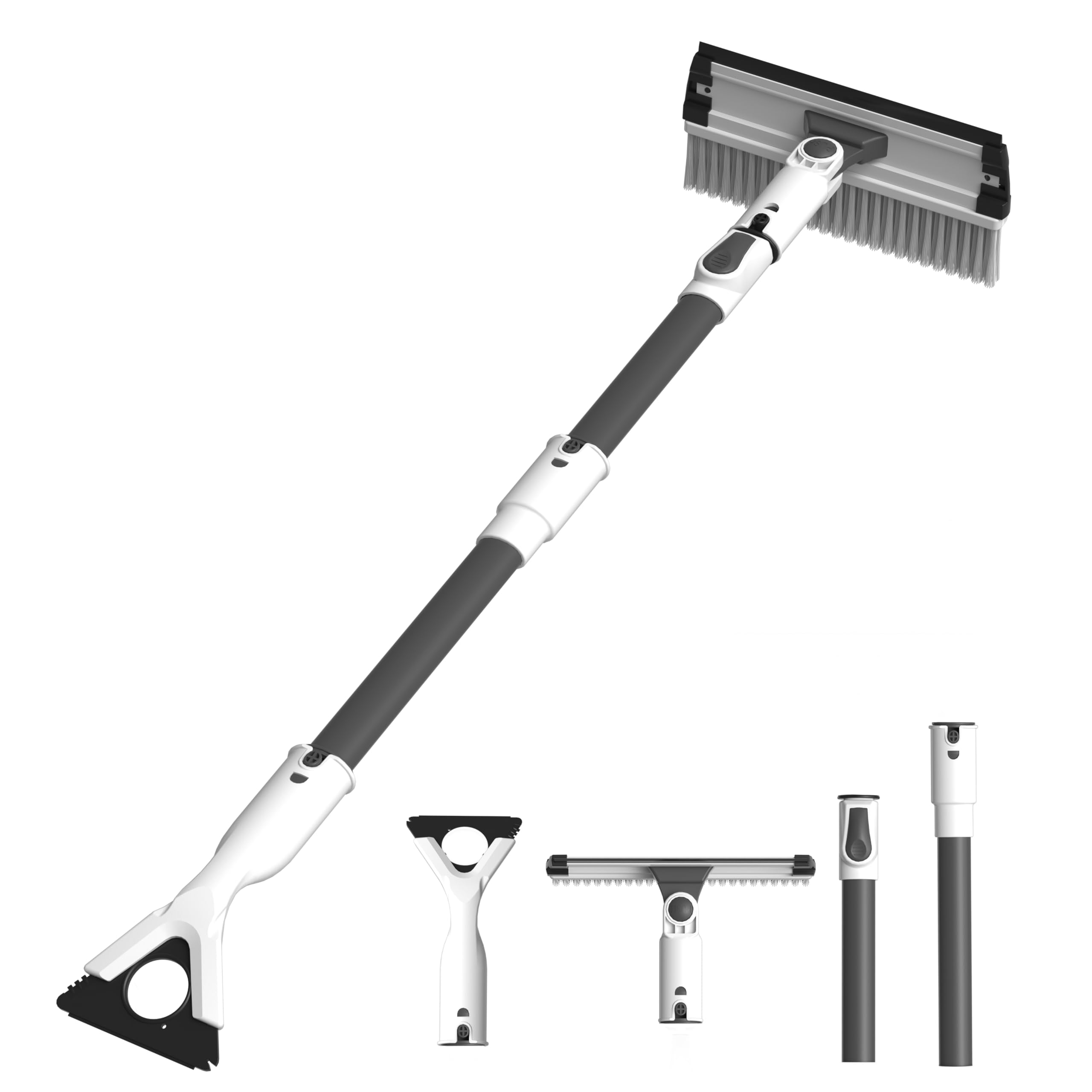 View 1 of 47.3" Car Snow Brush & Snow Broom for Truck SUV | Extendable Ice Scrapers for Car Windshield with Foam Grip | No-Scratch Soft Bristles for Vehicle Roof Cleaning | Heavy Duty Auto Snow Removal Tool