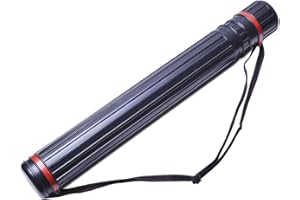 Ecjiuyi Poster Tube,Expandable Blueprint Carrying Transport Tubes,Black Waterproof 17.5"x 2.5"Dia Telescoping Art Painting Traveling Tube,Document Storage Holder Case Tube with Strap (Large)