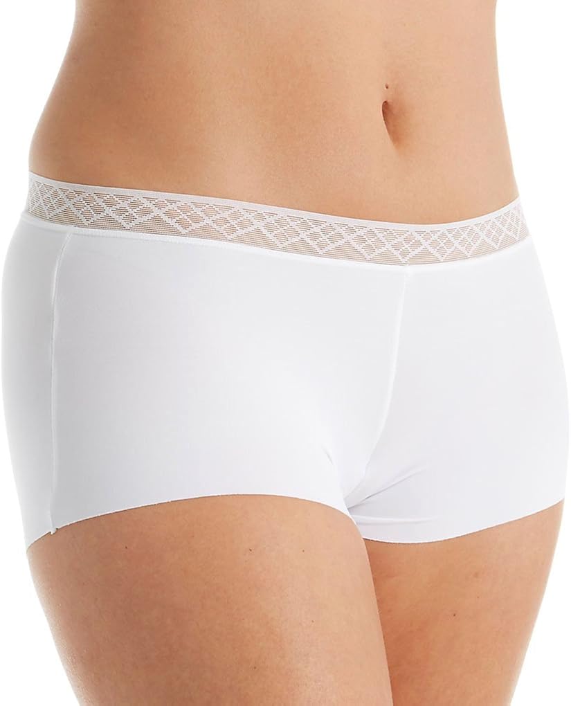 Vassarette Women's Invisibly Smooth Boyshort Panty 12383, White Ice, X