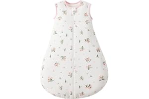 Duomiaomiao 2.5 TOG Baby Sleep Sack 100% Cotton Winter Baby Wearable Blanket, Warm Quilted Comfy Toddler Sleeping Sack