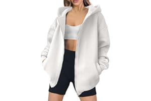 AEPTDEO Zip Up Hoodies for Women Oversized Sweatshirt with Hooded Long Sleeve Jackets Coat Workout Y2K Outfits 2024 Fall