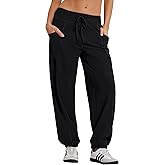 MOOSLOVER Women Baggy Casual Pants Cotton Lightweight Sweatpants Drawstring Mid Waist Athletic Lounge Joggers