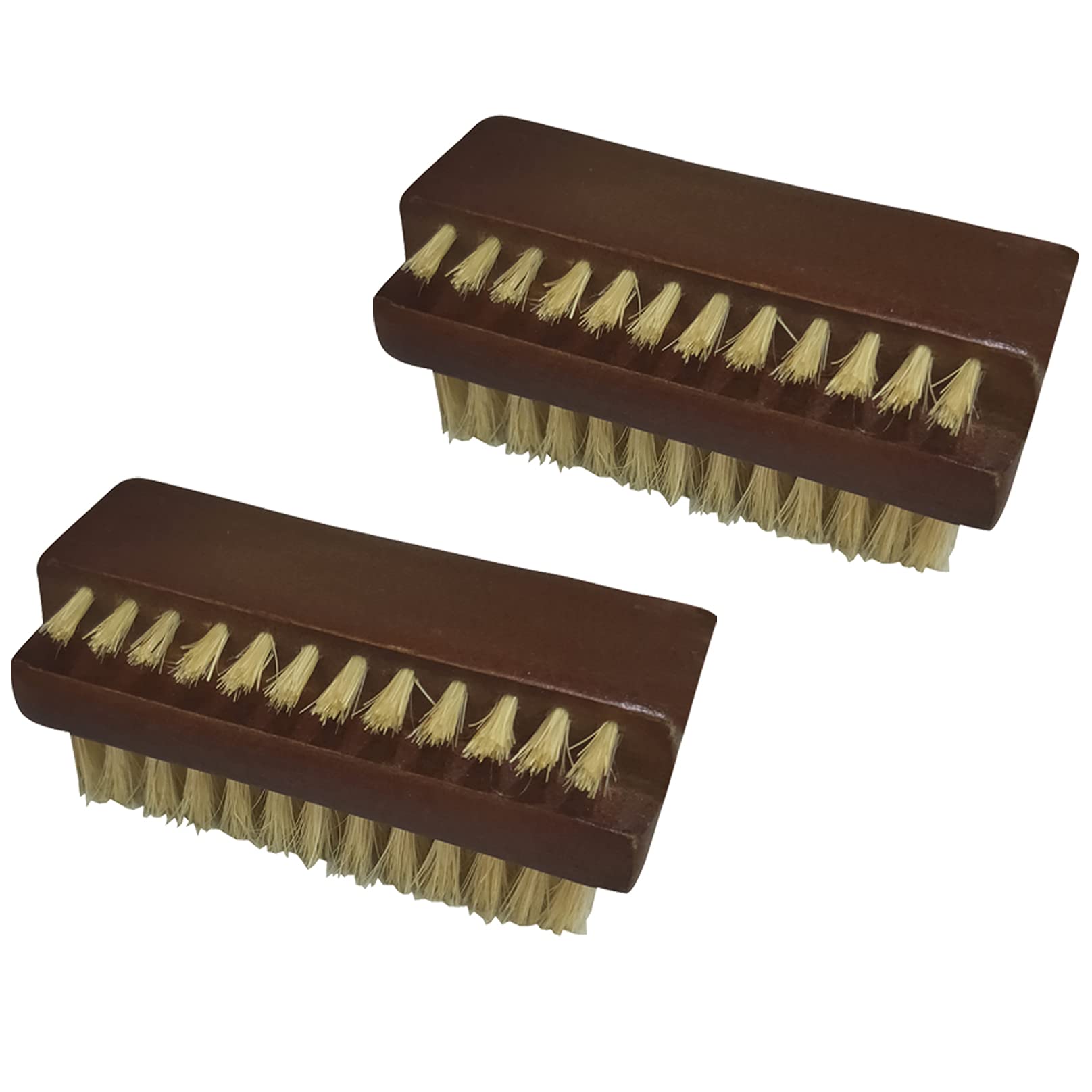 Coralpearl Wooden Nail Brush Cleaner Rosewood Two Sided in Natural 100% Boar Bristle for Cleaning Hand Finger Foot Toe, Fingernail Toenail Scrub Brush for Men Women Kids Manicure Pedicure Care (2) — image 1