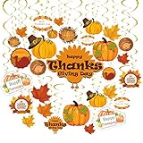 GOER 30 Pcs Thanksgiving Hanging Swirls for Thanksgiving Party Supplies Decorations
