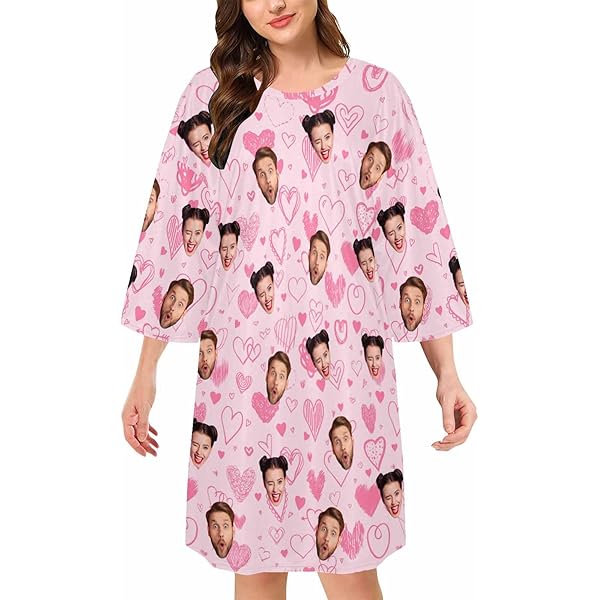 Amazon.com: Custom Funny Face Pajamas Nightgown