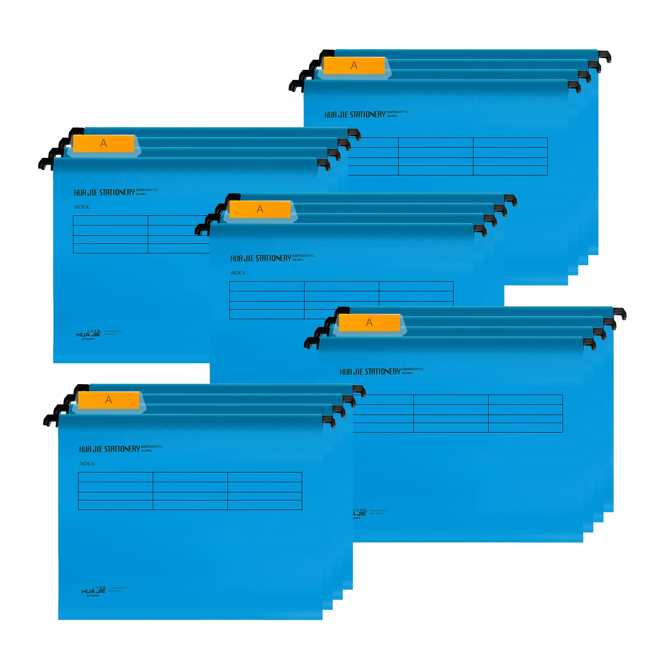 20PCS A4 Suspension Files, Polypropylene Filing Cabinet Suspension Files with Tabs and Card Inserts for Office Organization Home Work(Bule)