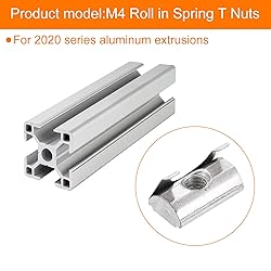 uxcell 20Pcs M4 T Nuts Roll in Spring, T Nut with