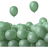 PartyWoo Dusty Green Balloons 50 pcs 5 Inch Small Mini Matte Sage Olive Boho Green Eucalyptus Latex Balloons for Wedding Baby Shower Gender Reveal Birthday Graduation Party Decorations Green-F03
