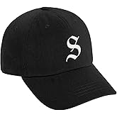 Daxton Low Profile Adjustable Baseball Dad Hat Cap White Old English Font Alphabet A to Z