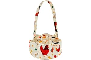 Large Egg Collecting Basket - UKJENT Chicken Egg Gathering Basket Machine Washable, Hold Different Size Eggs Collection Carri