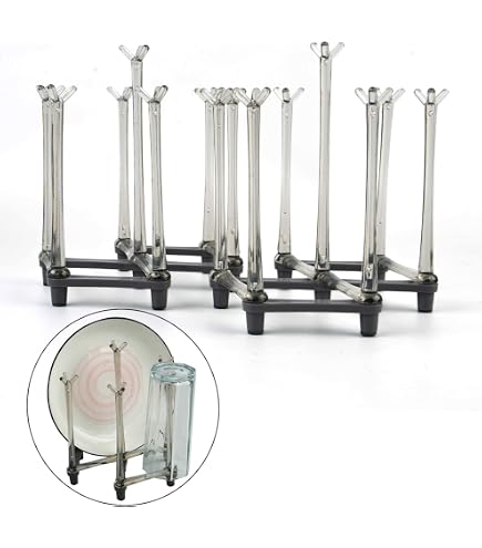 2 Pack Telescopic Tray Storage Rack, Dish Drying Rack...