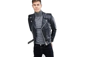 Men's Biker Rider Motorcycle Motorbike Rocker Retro Genuine Cowhide Black Leather jacket By Reclaimed Vintage