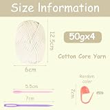 Renyiz Chunky Yarn Cotton Nylon 50g Crochet Kit for Beginners White view 2