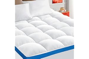 Mattress Topper King Size, CYMULA Cooling Mattress Pad Cover for Bed Back Pain, Extra Thick Pillow top Down Alternative Overfilled Plush with 8-21 Inch Deep Pocket - 78"x80" White
